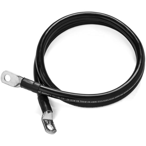 Spartan Power Single Black 2 ft 2 AWG Battery Cable with 5/16" Ring Terminals SINGLEBLACK2FT2AWG